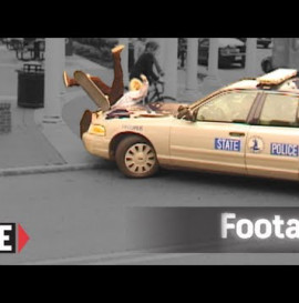 Cop Car Runs Over Skateboarder!!!